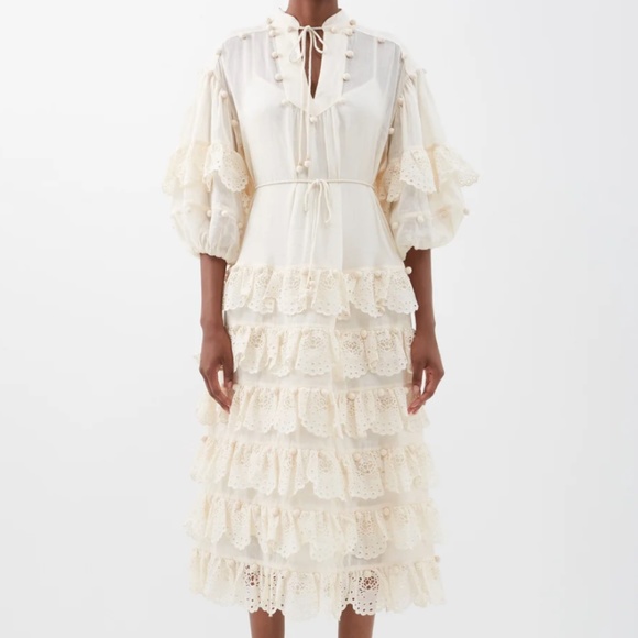 ZIMMERMANN Lyre trim tiered dress - Picture 1 of 7